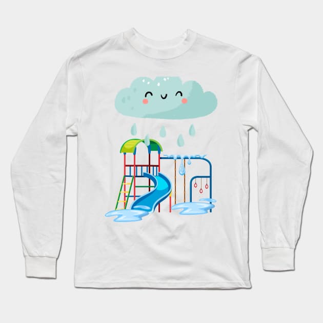 Kids rainy day playground Long Sleeve T-Shirt by Desire to Inspire